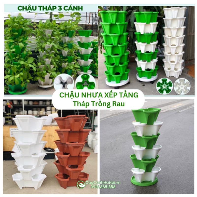 Tháp trồng rau bằng chai nhựa - Giải pháp xanh cho không gian nhỏ